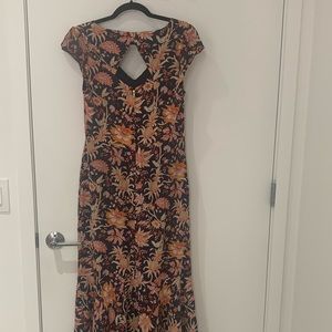 Anthropologie Maxi dress silk size 10,color blue